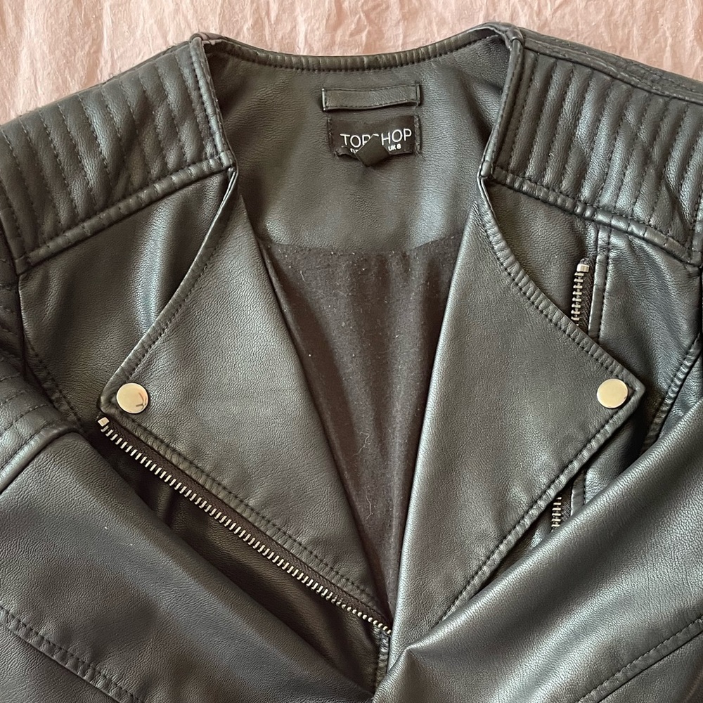 Topshop Black Faux Leather Jacket